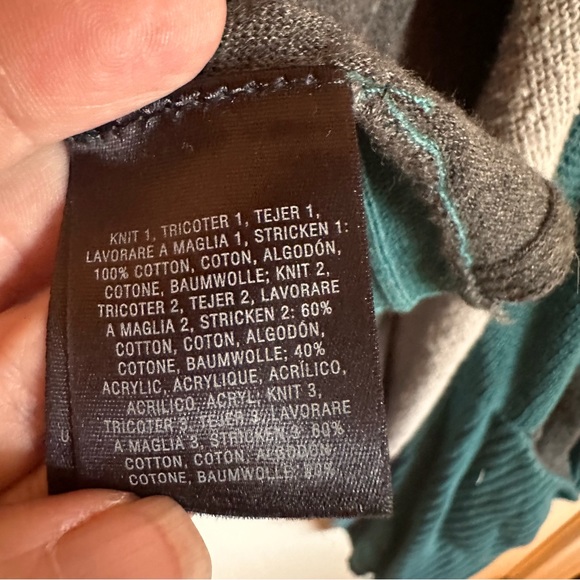 Sparrow by Anthropologie size L teal, grey and black hi low sweater - Picture 7 of 11